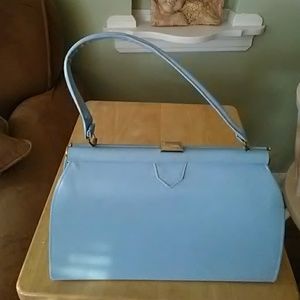 Vintage powder blue leather look purse